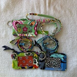 Vera Bradley Lanyard and Zip ID case three sets